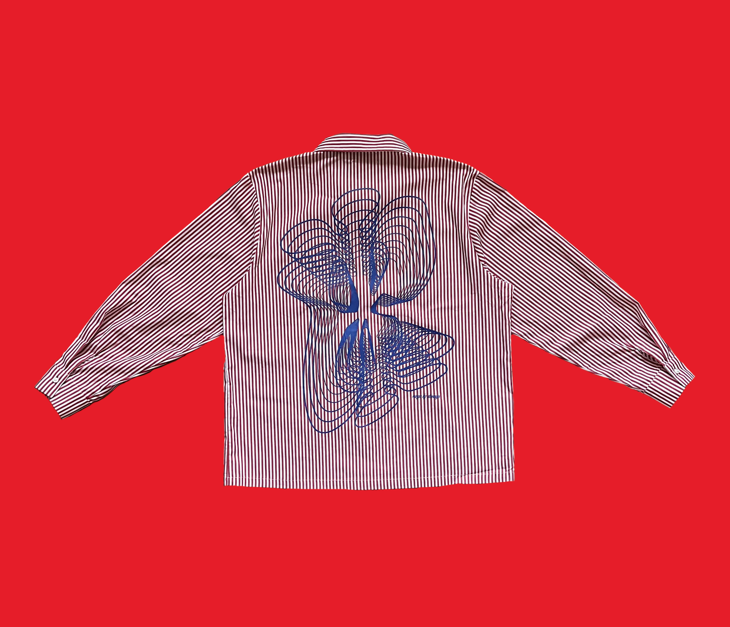 striped long sleeve button down. - red — mingo by domingo.